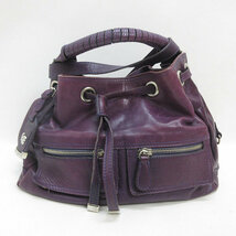 k■伊製■ヴィアリパブリカ/Via Repubblica 2WAY レザーショルダーバッグ/紫/BAG/LADIES■115【中古】_画像1