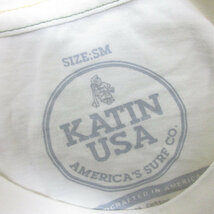 z■USA製■katin/ケイティン サーフプリントTシャツ【SM】白系/men's/117【中古】■_画像2