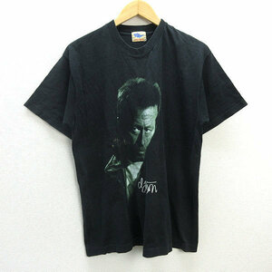 y#90'S retro # Eric klap тонн /ERIC CLAPTON 1997 год Japan Tour футболка # чёрный [ F ]MENS Vintage /149[ б/у ]