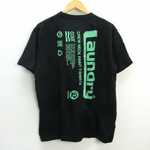 z■ランドリー/LAUNDRY バックプリントTシャツ【L】黒/men's/162【中古】_画像3