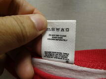 全国送料無料 アメリカ USA古着 80年代 赤色X杢グレー色 MUNSING WEAR MADE IN USA ７分袖 Tシャツ メンズ XL ⑫_画像3
