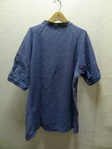 全国送料無料 アメリカ USA 古着 　alf 　MADE IN USA メンズ 首リブ柄物 &ブルーグレーヘビー鹿の子素材 半袖 Tシャツ Sサイズ_画像8