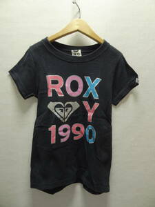 全国送料無料 ロキシー ROXY レディース BIG ロゴ 半袖 黒色 ミニTシャツ/チビTシャツ Sサイズ