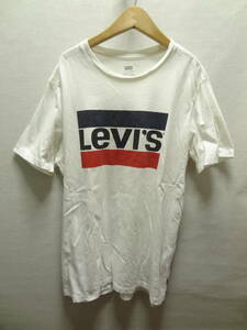 全国送料無料 リーバイス Levi's メンズ 白色 BIG ロゴ プリント 半袖Tシャツ Mサイズ