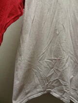 全国送料無料 アメリカ USA古着 80年代 赤色X杢グレー色 MUNSING WEAR MADE IN USA ７分袖 Tシャツ メンズ XL ⑫_画像10