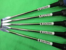 5本セット 未使用 800TM マイナス グリップドライバー 6.0×150mm サンフラッグ アウトレット 長期保管品_画像2