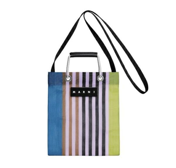 新品未使用 MARNI MARKET ストライプミニショルダーバッグ パープル