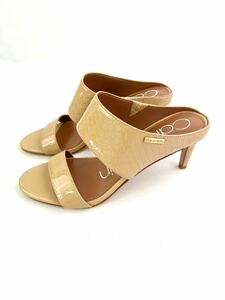 CALVINKLEIN Calvin Klein heel sandals beige 6.5 enamel pumps shoes 