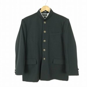 学生服 学ラン 165AB 男子 上着 ウール混 標準型学生服 ラウンドカラー カシドス 黒 中古 ランクC a3 JJ5089