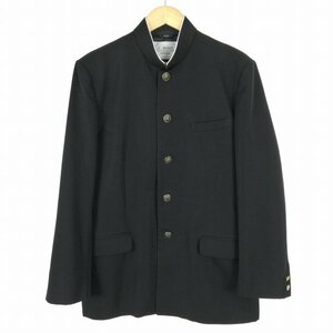 学生服 学ラン 180A 男子 富士ヨット 上着 ウール混 標準型学生服 ラウンドカラー カシドス 黒 中古 ランクC a3 JJ5082