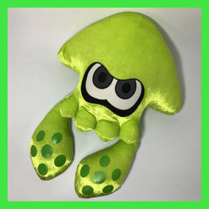 N-2652☆ スプラトゥーン　黄緑のイカ　ぬいぐるみ　商品タグ無し　いか　イカ　人気ゲームキャラクター