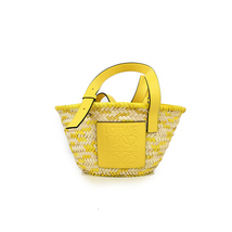 LOEWE ロエベ バスケットバッグ スモール (ヤシの葉&カーフ) LEMON イタリア正規品 A223S93X18 2889 新品_画像1