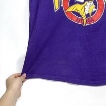 ■ 90s 90年代 ビンテージ USA製 TRENCH NFL ” VIKINGS ”バイキングス ロゴイラスト シングルステッチ Tシャツ サイズXL アメフト 観戦■_画像5