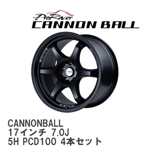 【5ZIGEN】 ホイール CANNONBALL セミグロスブラック 17インチ 7.0J 5H PCD100 4本セット