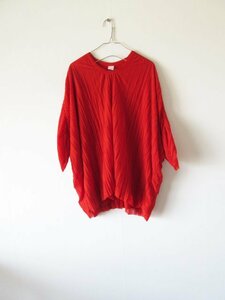  beautiful goods 2019SS NO CONTROL AIR FIRMUM / Phil mamNC254T7 50d polyester heaven . Random pleat 7 minute sleeve pull over S RED * shirt 