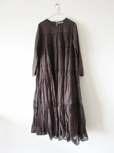 2023 ne Quittez pas / ヌキテパ 010400CA1 Cotton Voile Tiered Maxi Dress D.BROWN * ワンピース ドレス