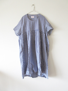 GALLEGO DESPORTES / galley gotes port cotton stripe gya The - wide One-piece S WHITE×BLUE * lady's blouse 