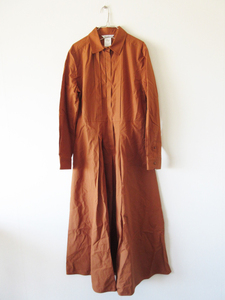 美品 Max Mara / マックスマーラ Takku Long Dress 48 BEIGE ORANGE * コットン ドレス ワンピース レディース