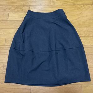送料無料■Rene basic ルネベーシック チャコールグレー 膝丈 スカート サイズ36 日本製