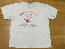 送料無料■GILDAN ギルダン ライトグレー イラスト ゴルフ GOLF 半袖 Tシャツ サイズ XL USA古着_画像1