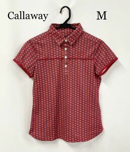 0273 Callaway GOLF キャロウェイ ゴルフ 半袖ポロシャツ Mサイズ ロゴ刺繍