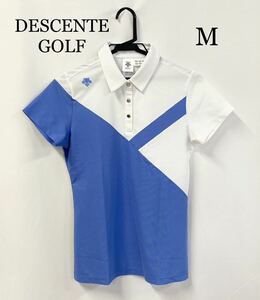 0290 DESCENTE GOLF デサントゴルフ 半袖ポロシャツ Mサイズ シリコンロゴ