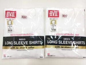 ザ）２枚）Ｌ）白）BVD★丸首八分袖Ｔシャツ 綿100% 丈夫で長持ち 裾長め 快適フィット 吸湿性 G017TS 定番 B.V.D.★新品送料込