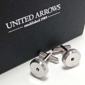 [uac594]UNITED ARROWS United Arrows SIAM cuffs cuff links silver × green Stone green regular price 8,800 jpy round 