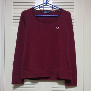 *[ old clothes ]FRED PERRY( Fred Perry ) long sleeve knitted M size adzuki bean color for women 