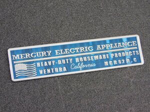 送料￥140【MERCURY・マーキュリー】※《メタルマグネット・ELECTRIC ／ブルー》　アメリカン雑貨　ヴィンテージ