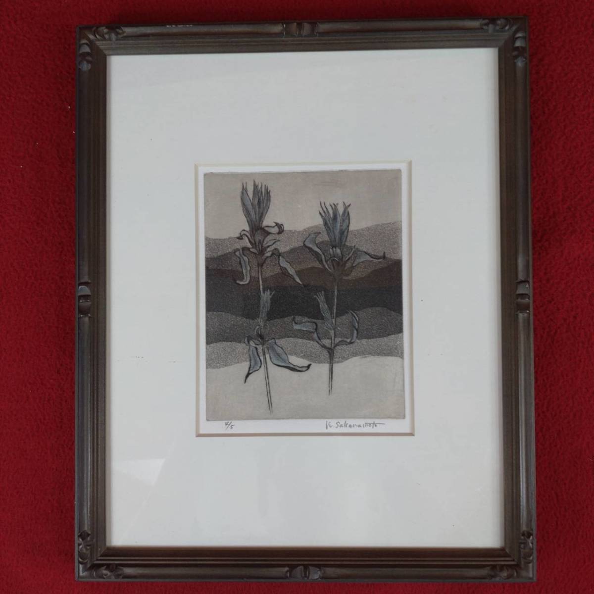 ⑨ K.Sakuramoto K.SAKURAMOTO Still Life Silkscreen 4/5 Framed Print Painting Autographed Wall Hanging Interior Object Collection, artwork, print, silk screen