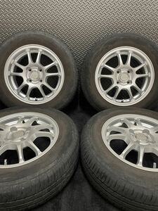 175/70R14 TOYO/NANOENERGY 3+ 18年製 ECO FORME アルミ 14インチ 5.5J＋42 100 4H 夏タイヤ 4本 トーヨー アクア フィット (8-B259)