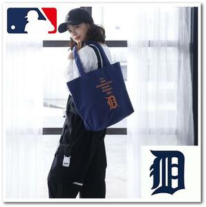 【新品】MLB キャンバストートバッグ ネイビー Detroit Tigers