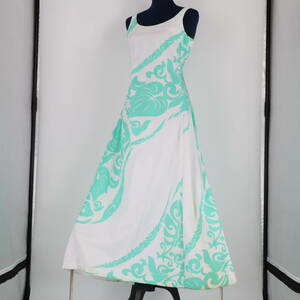 [ бесплатная доставка ][ хула для костюм ]FANCY DRESS fancy платье белый & изумруд зеленый taro рисунок безрукавка One-piece платье белый 