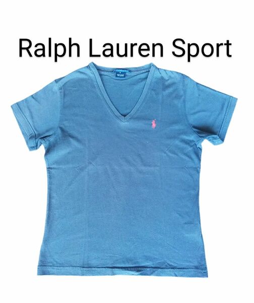 ラルフローレン RalphLauren Tシャツ Vネック ネイビー レディース