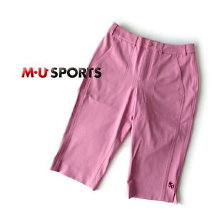 MU SPORTS　クロップドパンツ　カプリ　新品同様　未使用　ピンク　ゴルフ　即決　七部　ウエサコ　