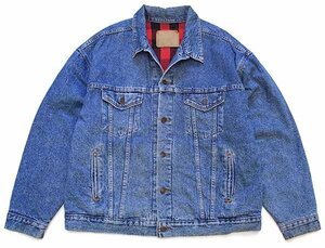 ★90s USA製 Levi'sリーバイス 70417 バッファローチェック ネルライナー デニムジャケット 4ポケット★特大 オールド トラッカー