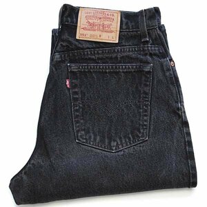 ★90s USA製 Levi'sリーバイス 551 ブラック デニムパンツ 14 LONG★オールド ジーンズ テーパード ハイウエスト ルーズ ワイド バギー