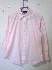 RALPH LAUREN made in Japan Ralph Lauren long sleeve shirt blouse 150cm girl light pink Logo ....6279