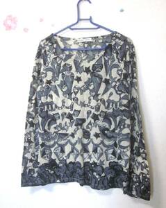 TSUMORI CHISATO made in Japan long sleeve cut and sewn Tsumori Chisato lady's 2 M thin knitted wool wool total pattern lame 6267