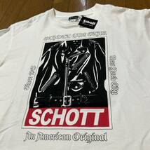 Lサイズ！schott ショット古着半袖ワンスターTシャツ 白 品番3123135 タグ付きやや傷 アメカジ バイカー モーターサイクル_画像4