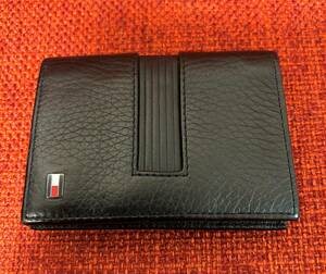 TOMMY HILFIGER　トミーヒルフィガー　カードケース★黒★レザー★　検索）　定期入れ　名刺入れ　カードケース★美品