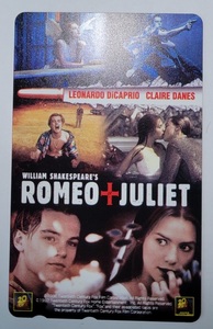 未使用　テレホンカード　ロミオとジュリエット　レオナルドディカプリオ　ROMIO JULIET　テレカ　非売品　クレアデーンズ　映画