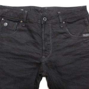 即決 シック深黒ブラック 立体加工バナナデニム G-STAR RAW GS01 ARC 3D SLIM W30実78 ストレッチ美脚細身ジーンズ ジースターロー メンズの画像4