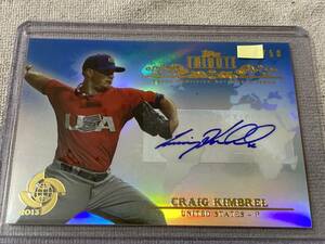 Topps WBC 2013★CRAIG KIMBREL クレイグ・キンブレル アメリカ代表 直筆サインカード 50枚限定 #/50★新品 未使用 ゆうパケット匿名対応