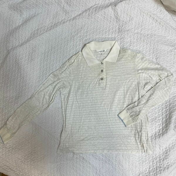 ランバン　ゴルフウェア　ロンT 白ポロシャツ