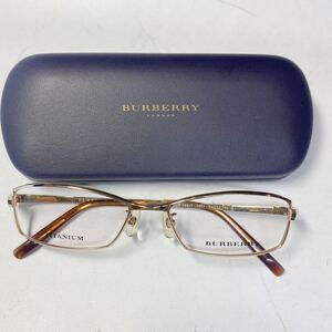 【未使用保管品】Burberry バーバリー BE 1031T 1017 54□17 140 ゴールド　チタンフレーム　ブラウン　ケース付　b308238