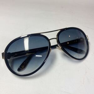 【新品同様】JIMMY CHOO ジミーチュウ　CHIRS/S RHPJJ 61□15 135 サングラス　メガネ　ゴールド、ブラック　ティアドロップ美品jm2308281