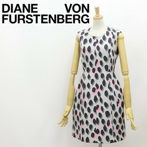 ◆DIANE von FURSTENBERG ダイアンフォンファステンバーグ NEW SUMMER MINI ANIMAL DOTS シルク混 総柄 ノースリーブ ワンピース 4