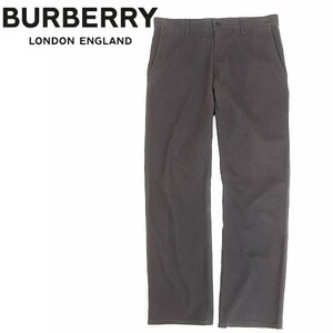 国内正規品◆BURBERRY LONDON バーバリー ロンドン コットン ストレート パンツ ダークブラウン L